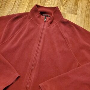 LL Bean Fleece Jacket‎ Women XL Tall Red Stand Collar Outdoors Casual